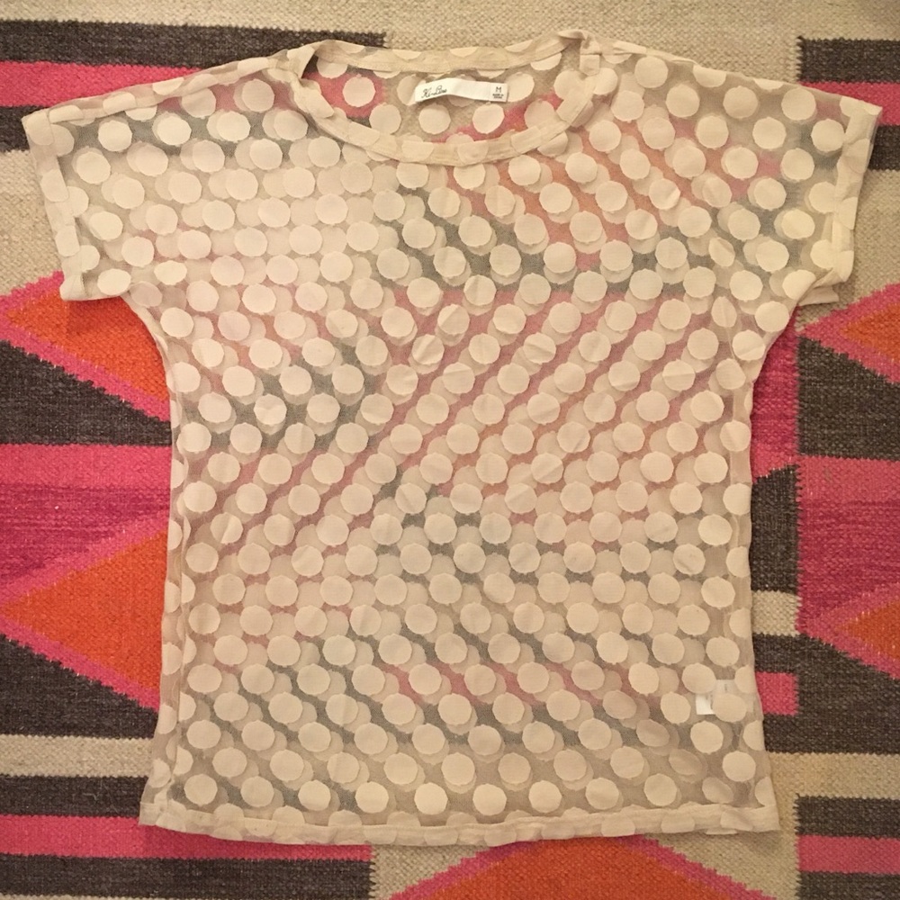 Madewell Hi-Line mesh polka dot nylon t-shirt